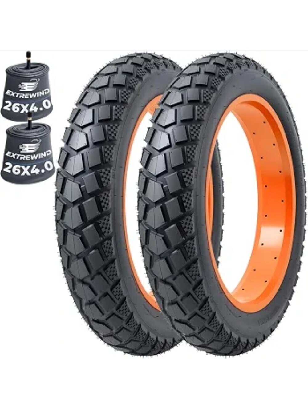 26x4.0 Fat Bike Tires & Tubes Set – Heavy Duty All-Terrain, 2-Pack